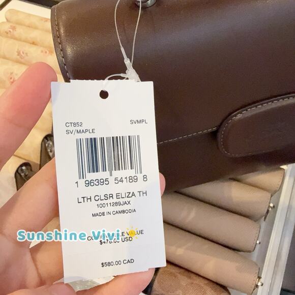 NWT Coach Eliza Top Handle Bag Leather CT852 Silver/Maple - Picture 5 of 10